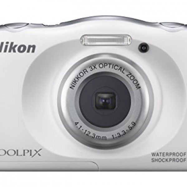 Nikon COOLPIX S33 Waterproof Digital Camera (White) FourLabs